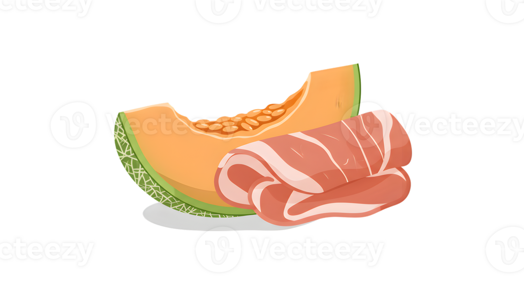 Cantaloupe And Ham Slice Illustration png