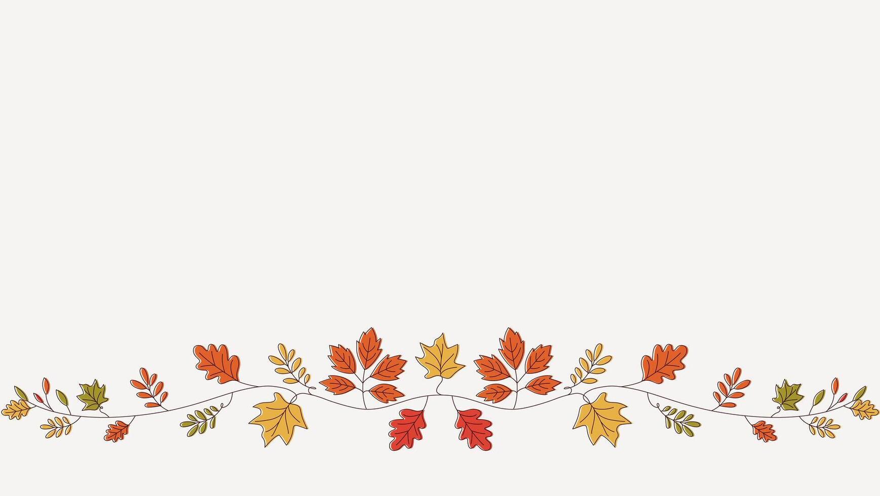 Autumn Leaves Border With Vibrant Fall Colors and Intricate Details vector