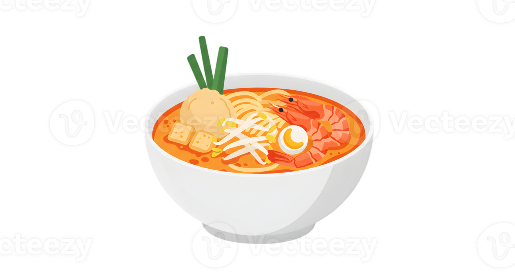 Pixelated Illustration Of A Bowl Of Malaysian Noodle Soup png