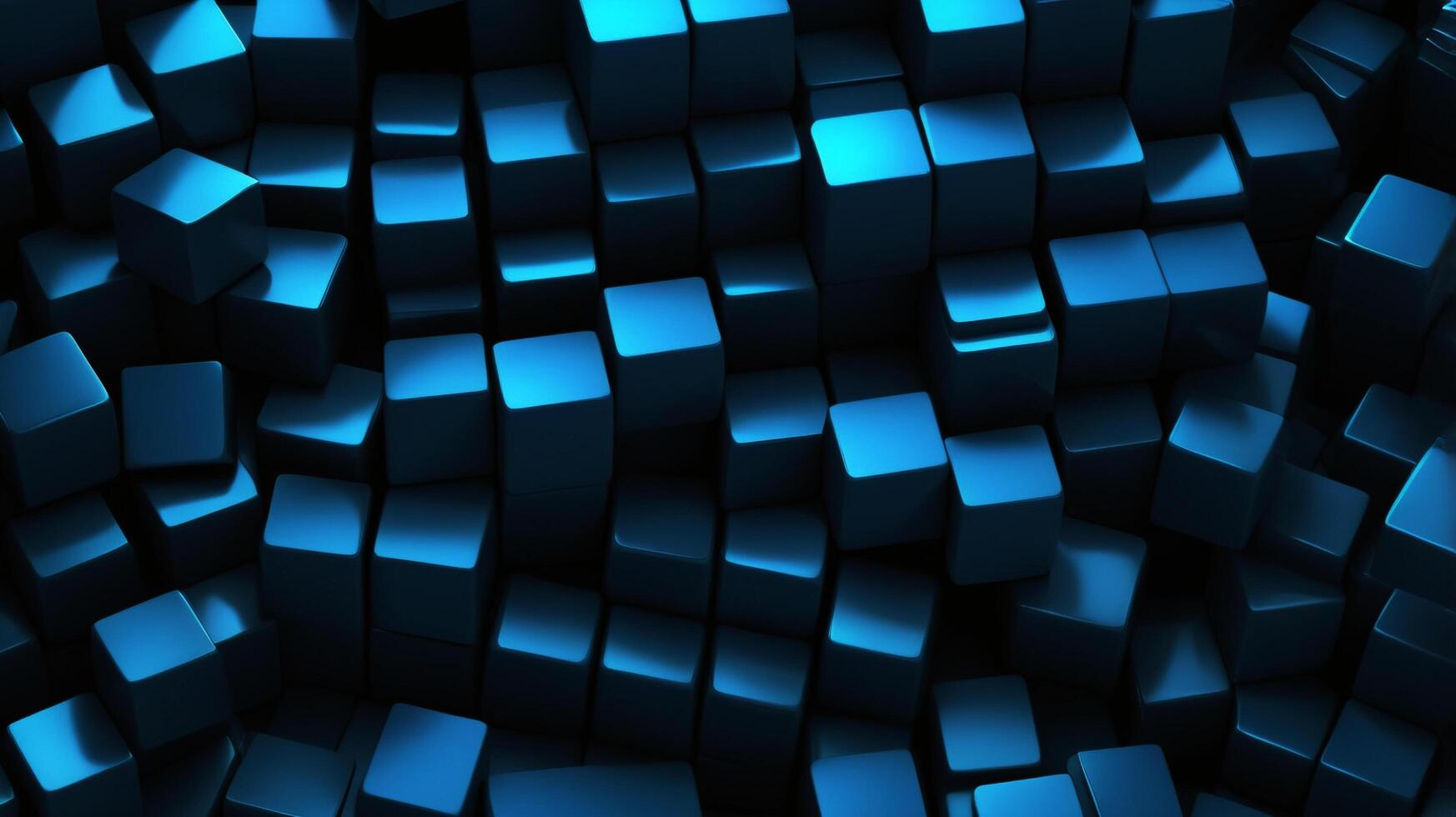 3d blue block shape background photo