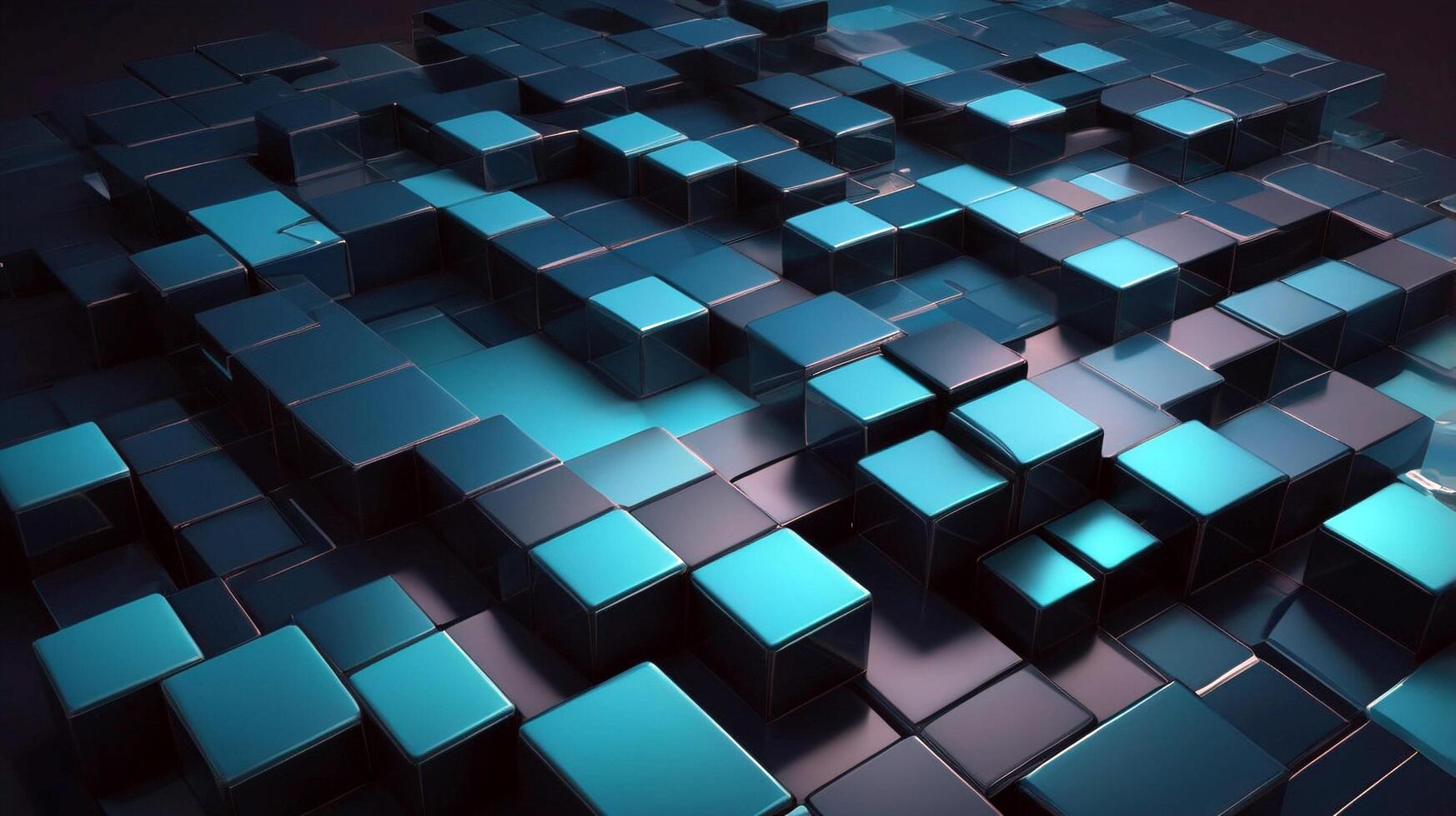 3d blocks blue stone background photo
