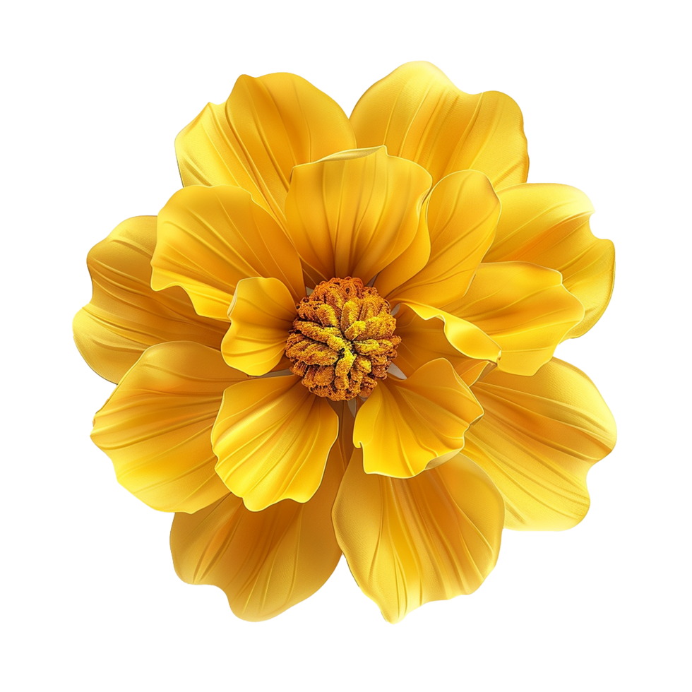 A Stunning Golden Flower with Detailed Petals and a Rich Yellow Hue png