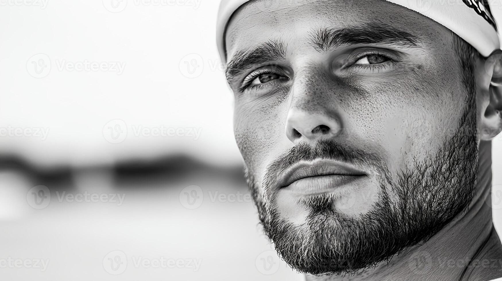 A man with a beard and a white hat photo