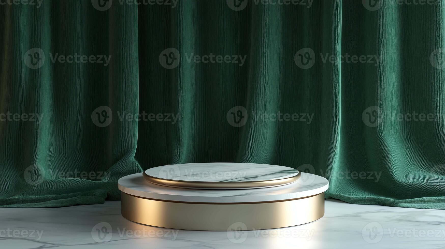 Sleek Green Product Display Podium photo