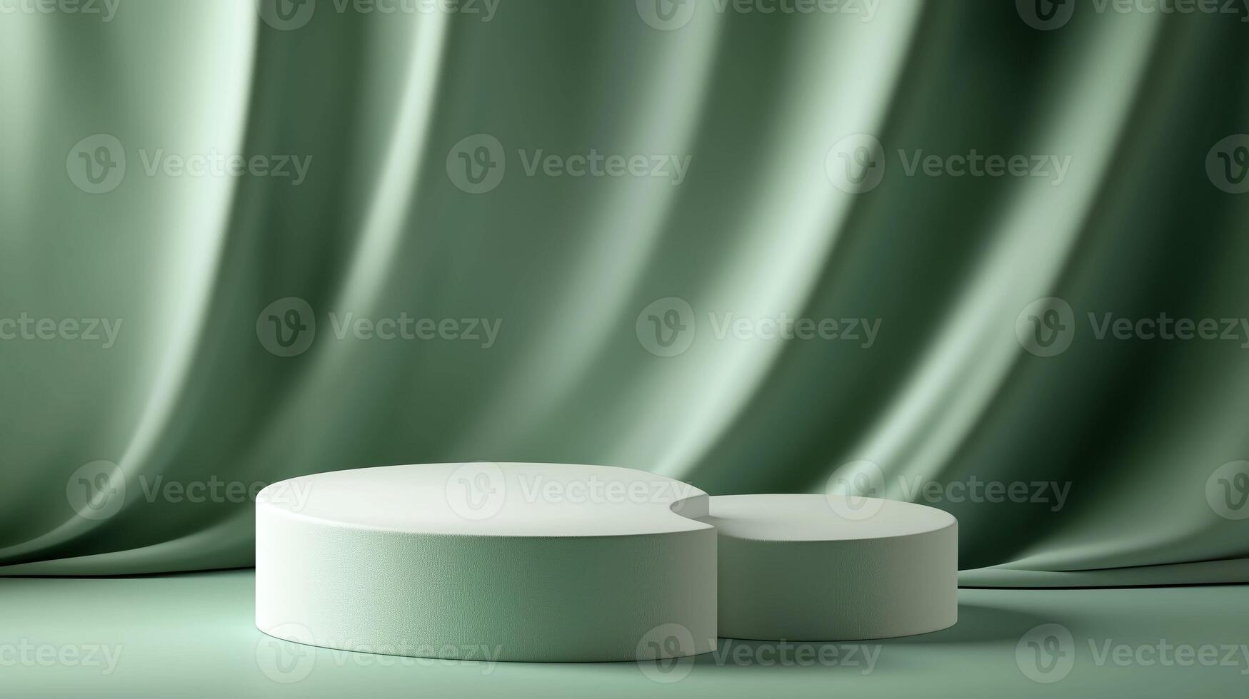 Premium Podium for High-End Products with Green Backdrop photo
