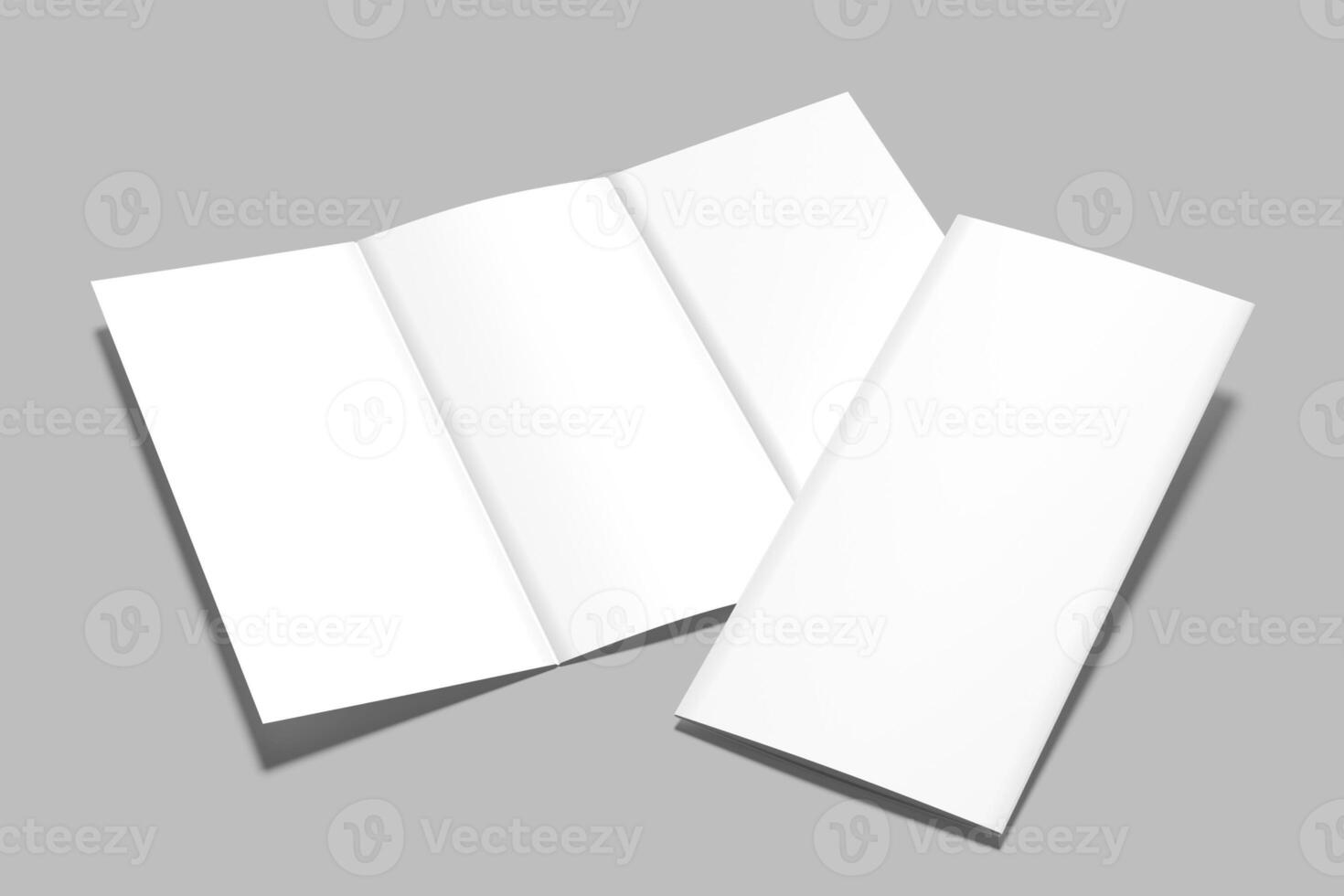 trifold brochure blank mockup white photo
