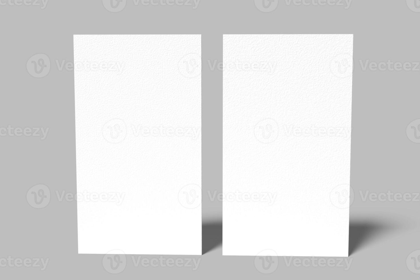two blank white business card photo