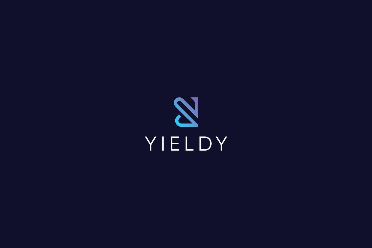 Letter y modern line art technological logo vector