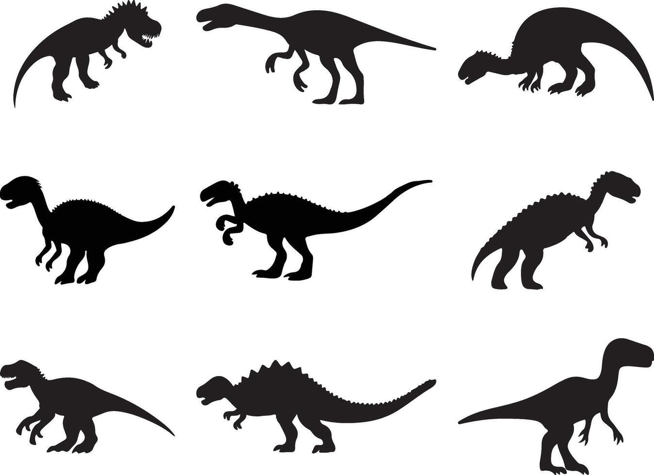 Set Of Dinosaur Silhouette vector