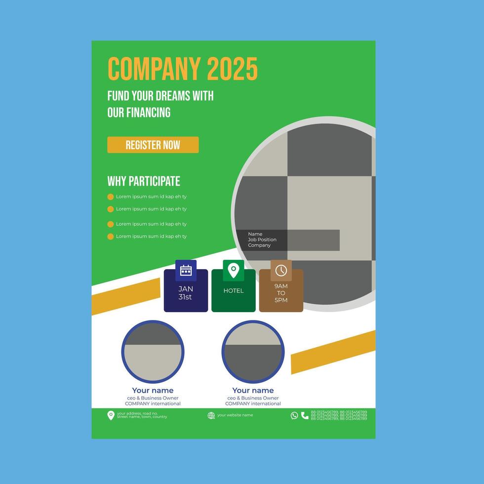 Financing Event flyer design and Poster Layout vector