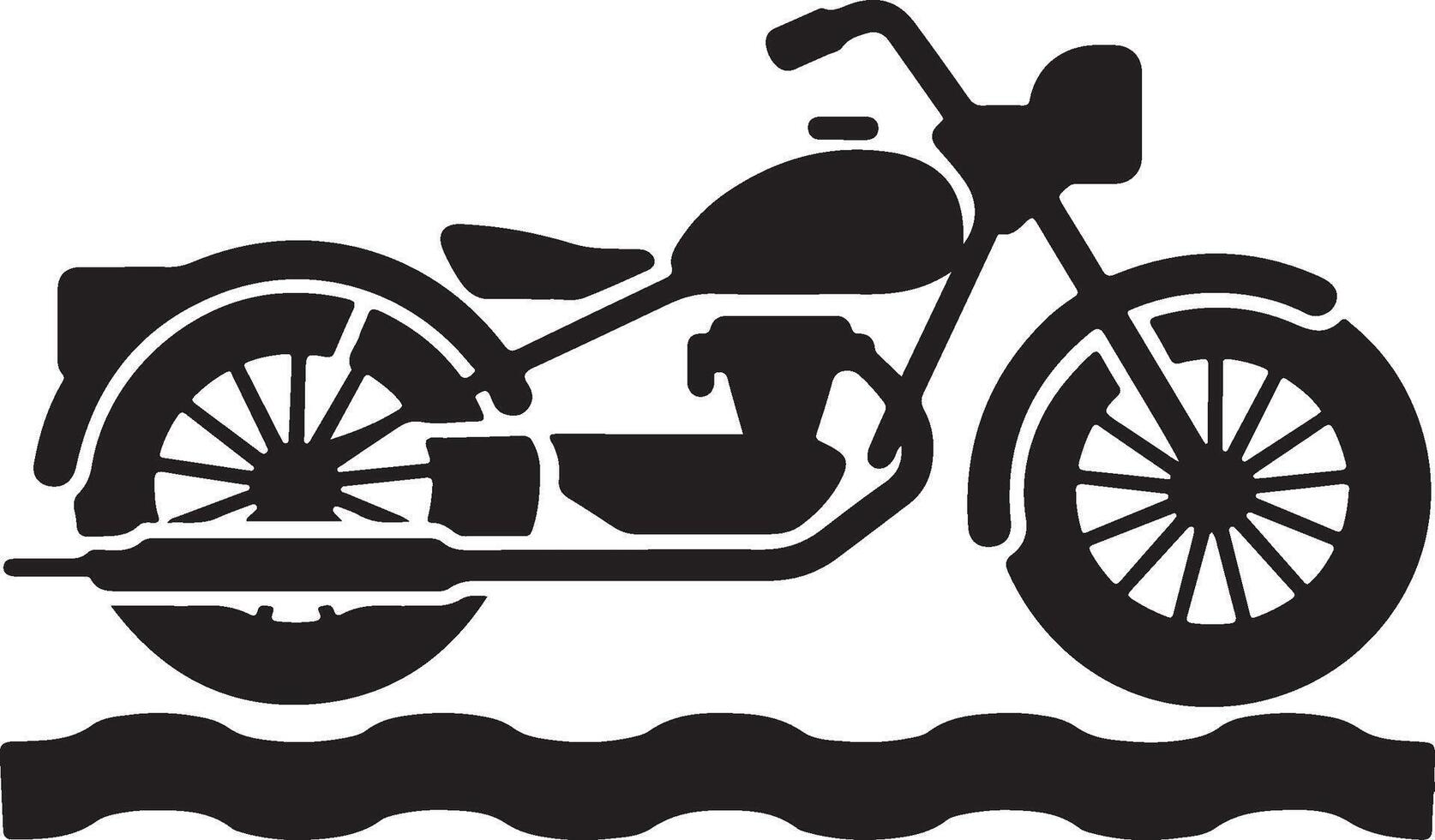 Bold Motorcycle Silhouette Illustration Art vector