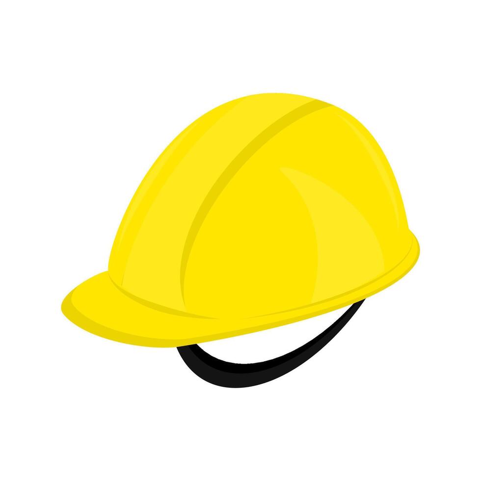 Yellow Construction Safety Helmet for Worker Protection. Hard Hat for Industrial and Engineering Use. Safety Equipment for Builders, Engineers, and Technicians vector
