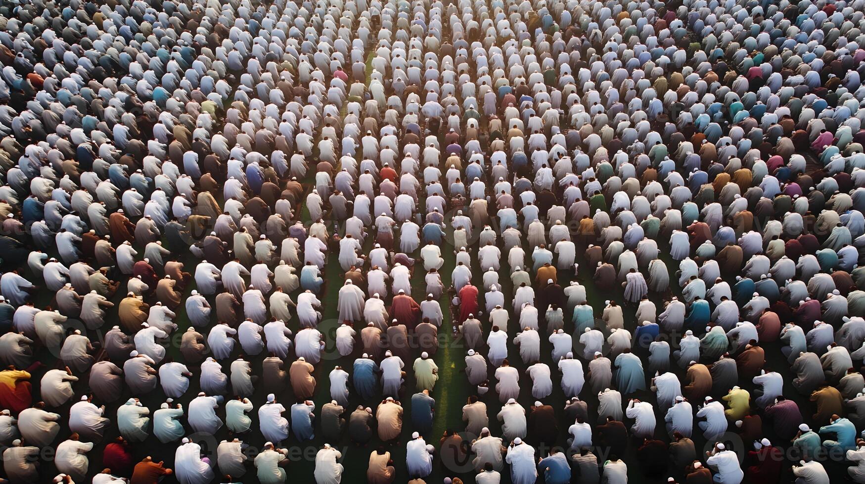 A large crowd of people in a field photo