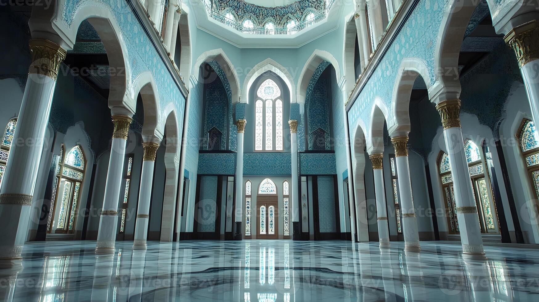 A large room with columns and arches photo
