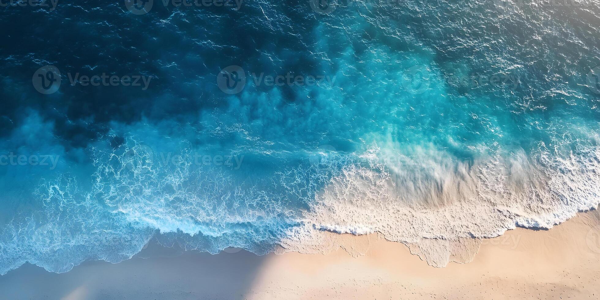 An aerial view of the ocean and waves photo