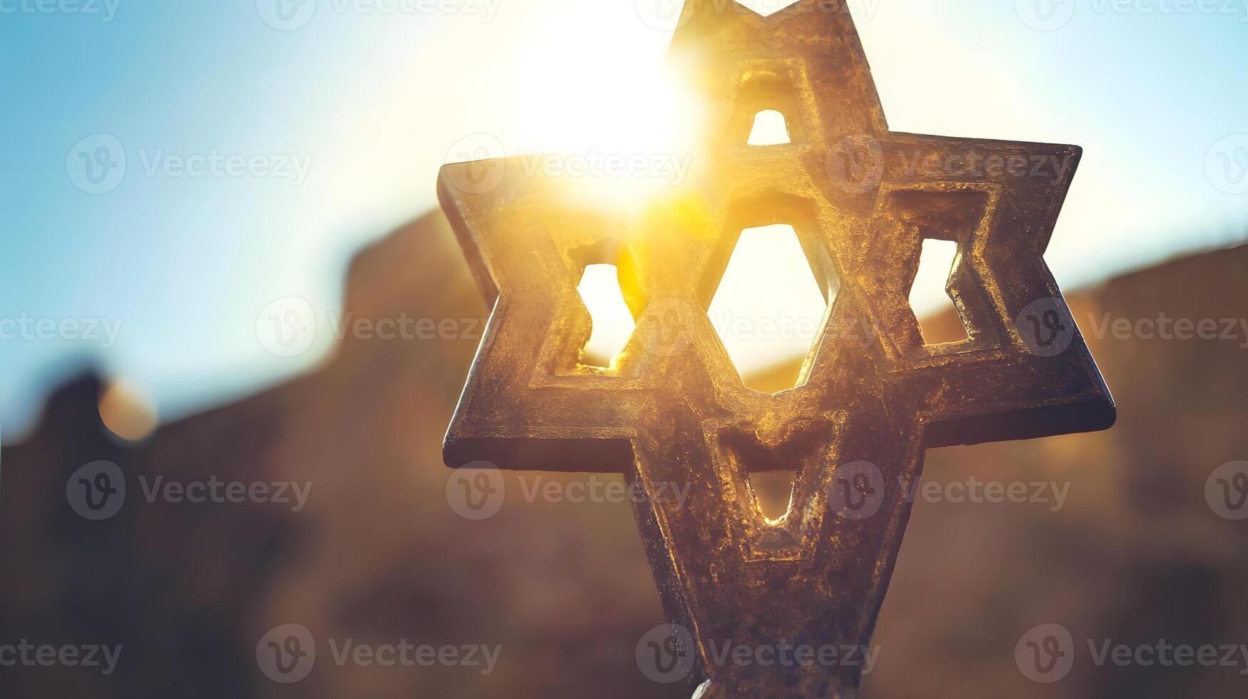 A star of david is shown in the sun photo