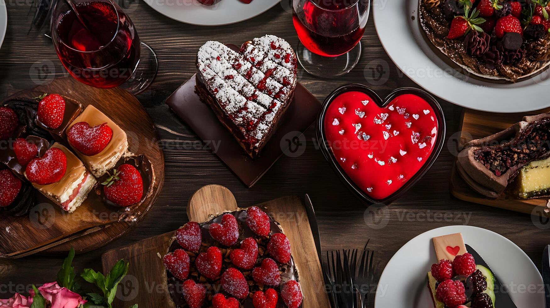 Valentine's day desserts and cakes photo