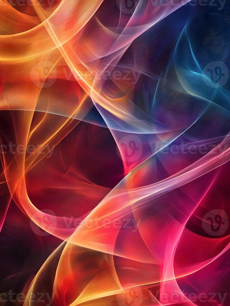 Abstract colorful swirls on a black background photo