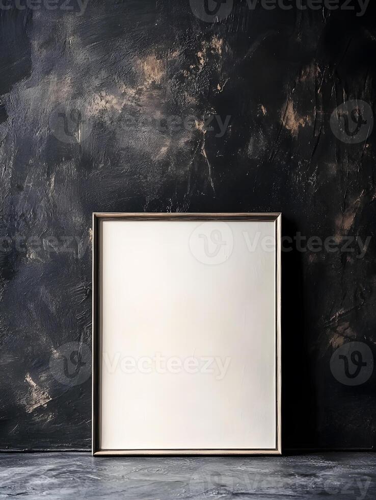 Empty frame on a concrete wall photo