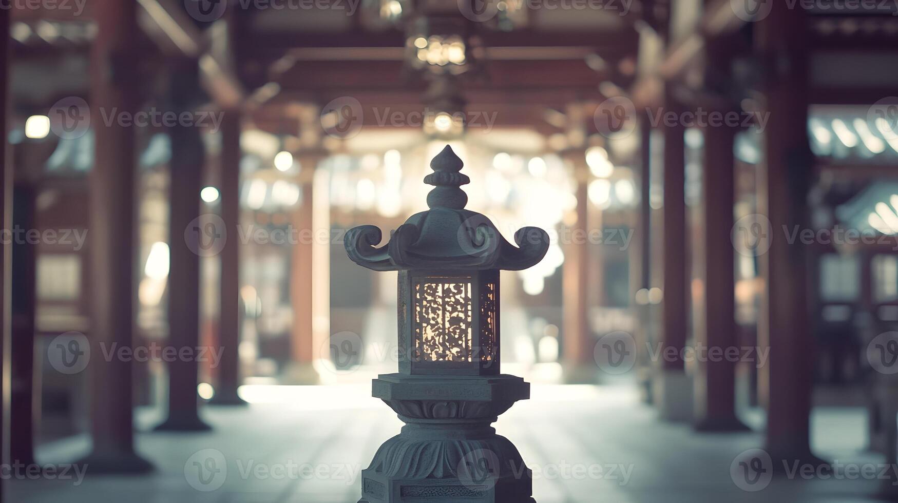 A lamp sitting on a table in a room photo