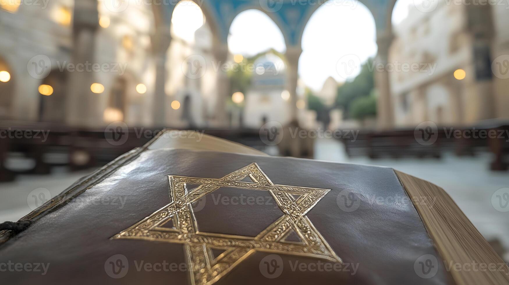 Jewish holy book in a church photo
