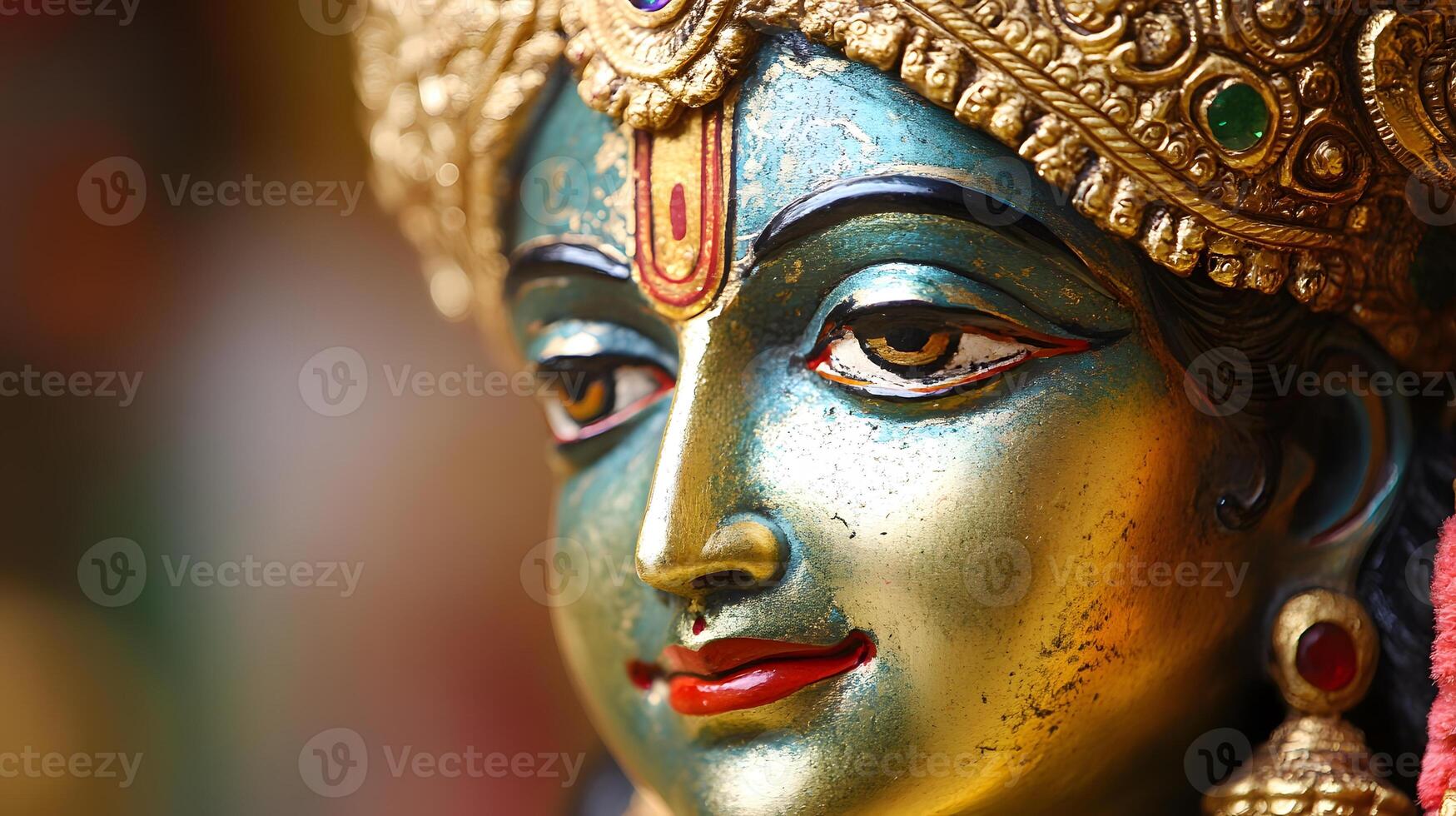 A close up of a statue of hindu goddess photo
