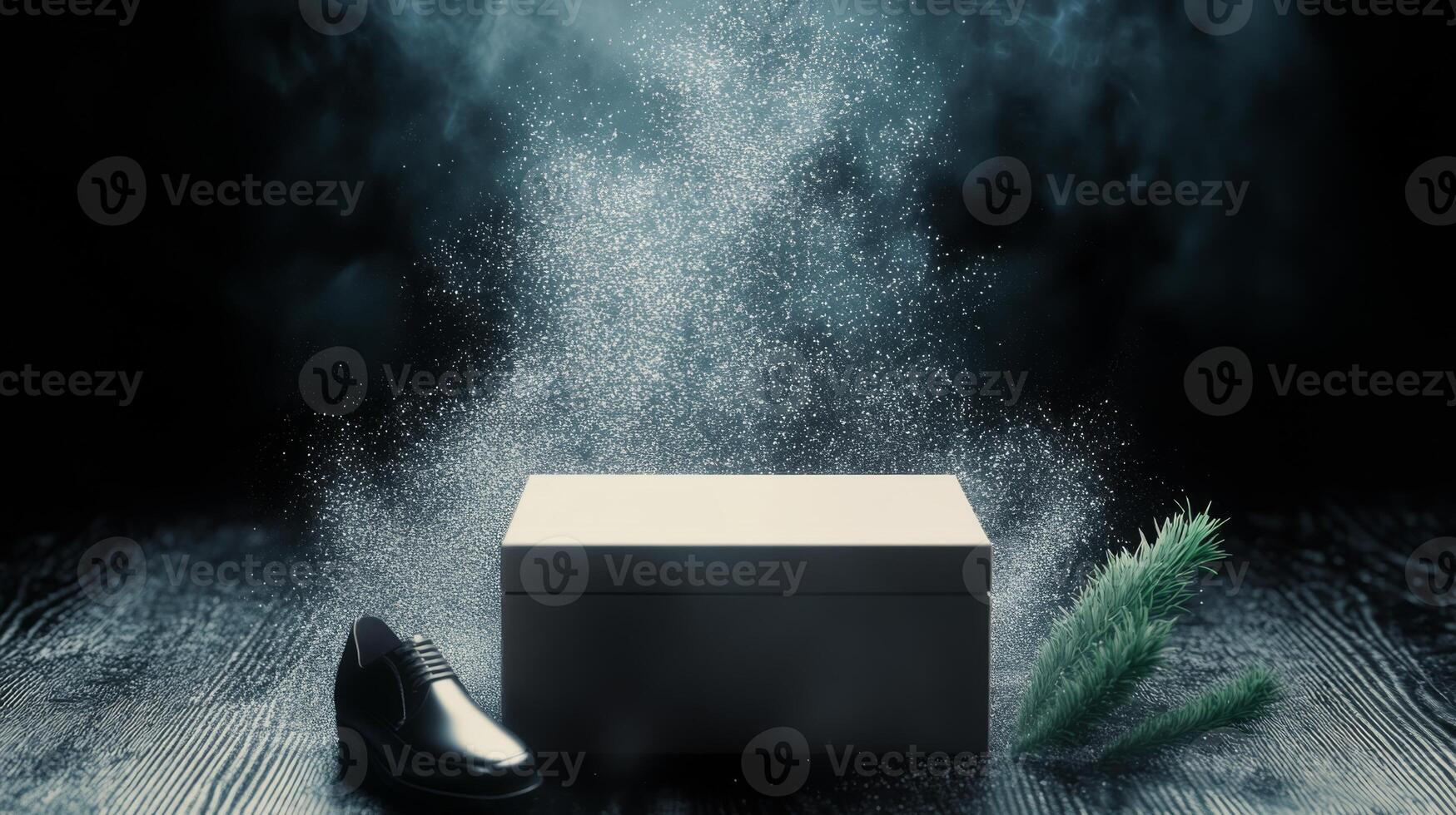 Magical Box With Sparkling Light Effect photo