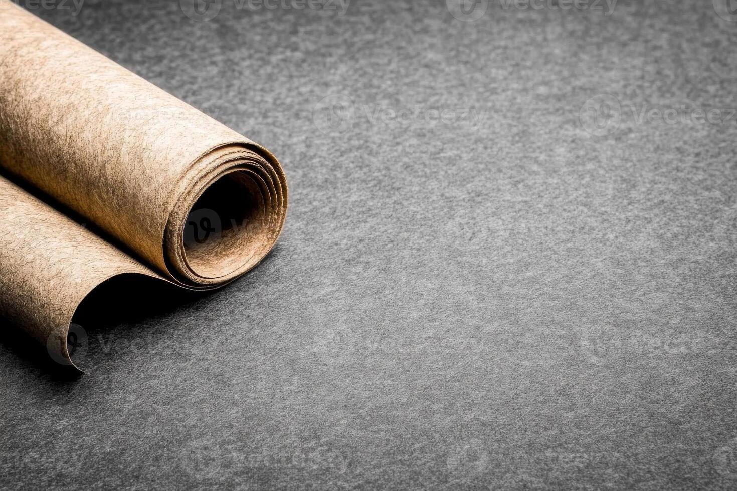 Rolled Paper on a Textured Gray Surface photo