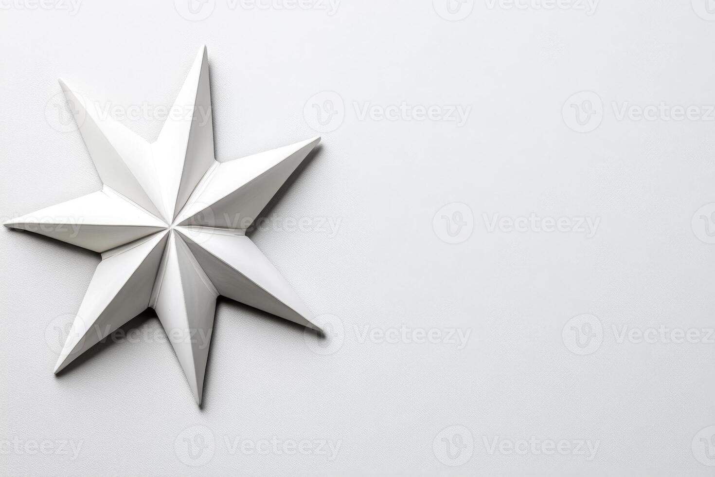 White Star with Eight Points on Plain Surface photo