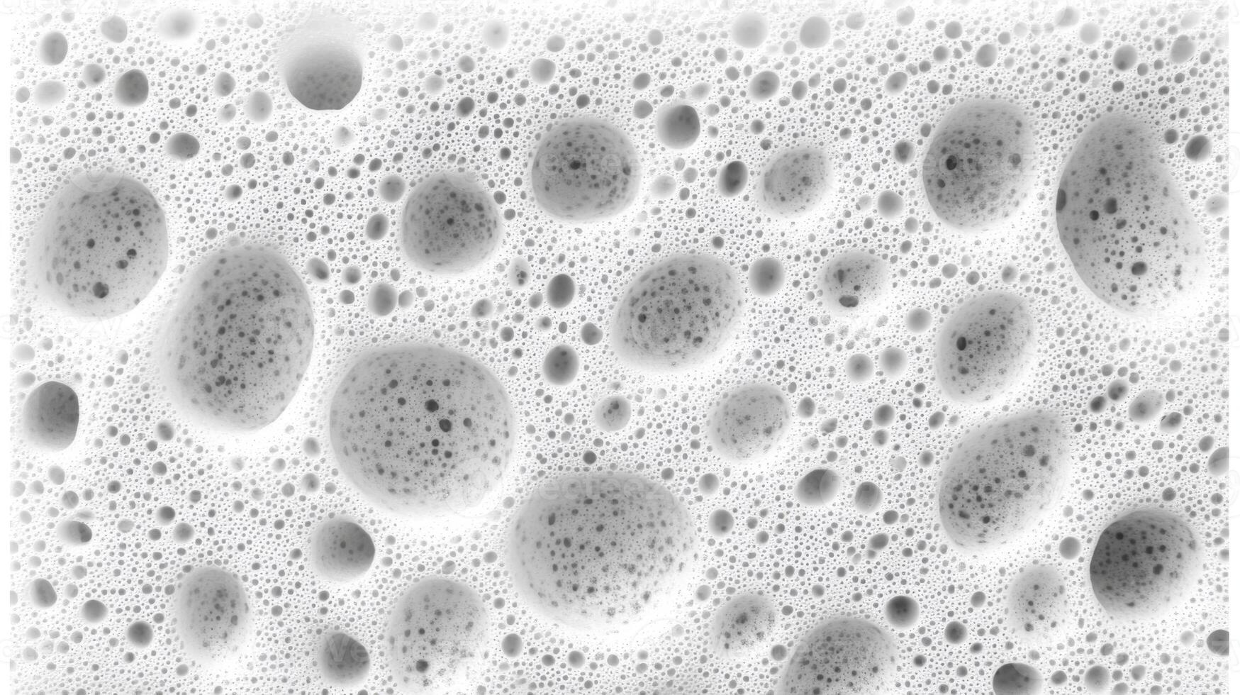 Monochrome foam texture with dispersed bubble patterns photo