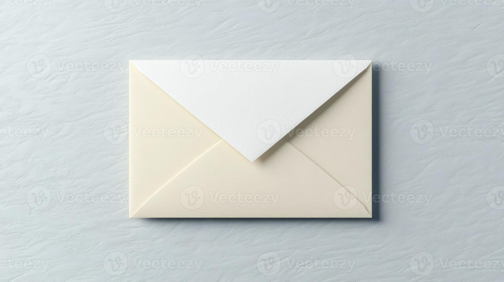 Flat lay of a paper envelope with a folded corner photo
