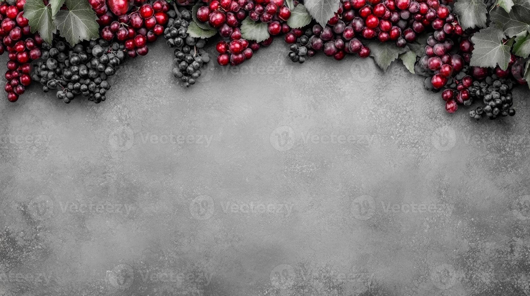 Abundant Grape Clusters on a Textured Grey Surface photo