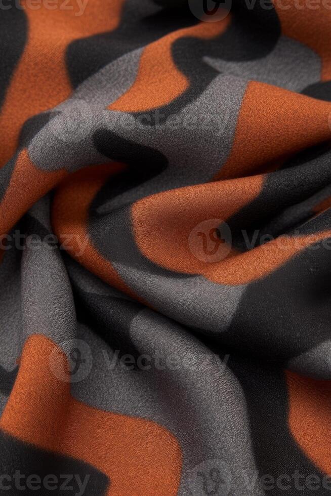 Textured Fabric with Abstract Camouflage Pattern in Warm Tones photo