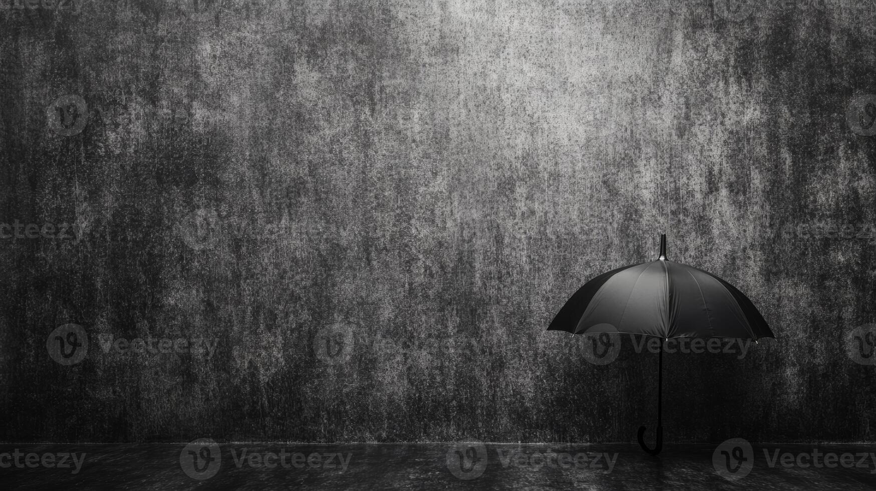 Monochrome Umbrella Against a Dark Textured Wall photo