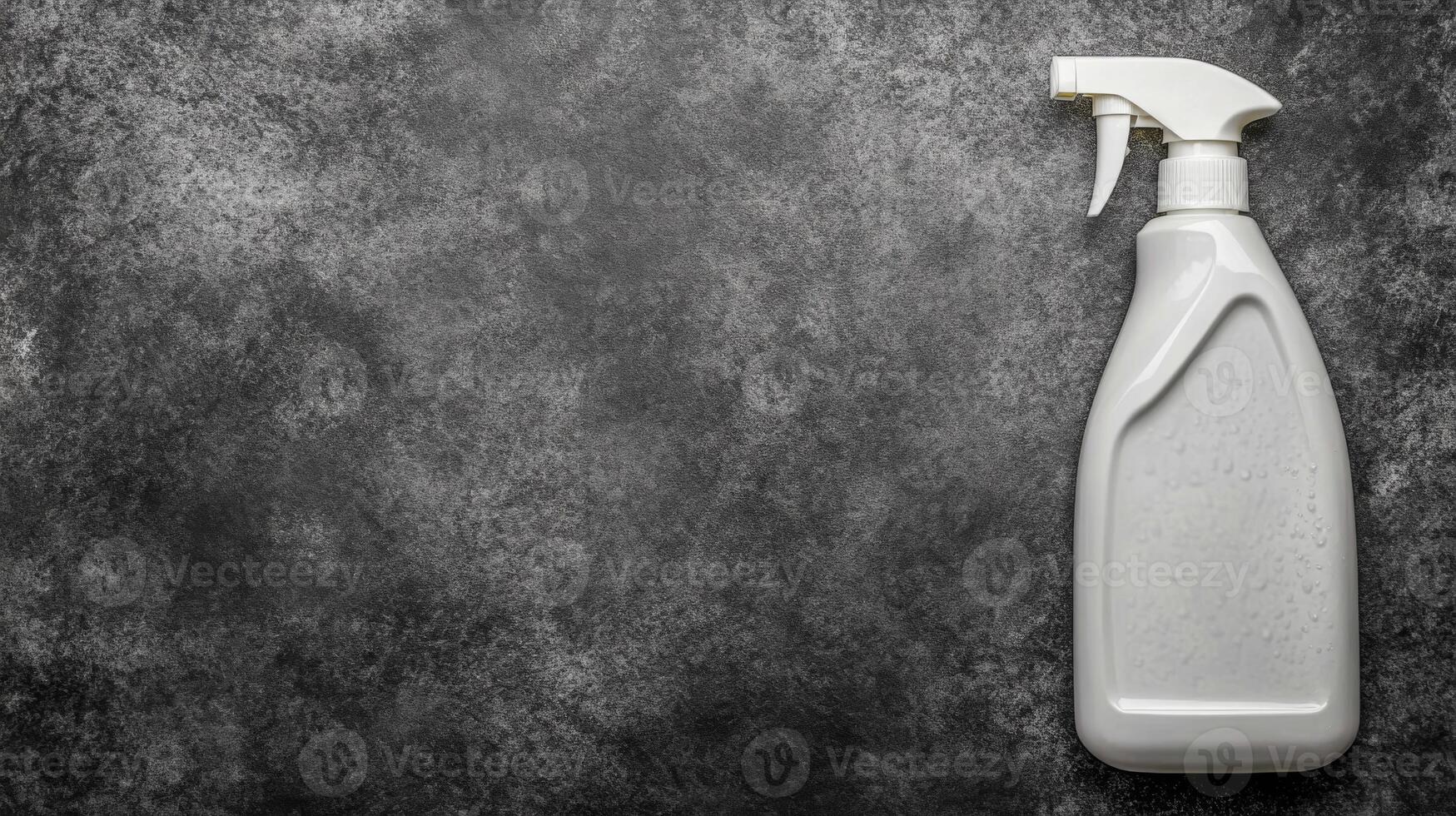 White Spray Bottle with a Trigger Nozzle on a Dark Textured Surface photo