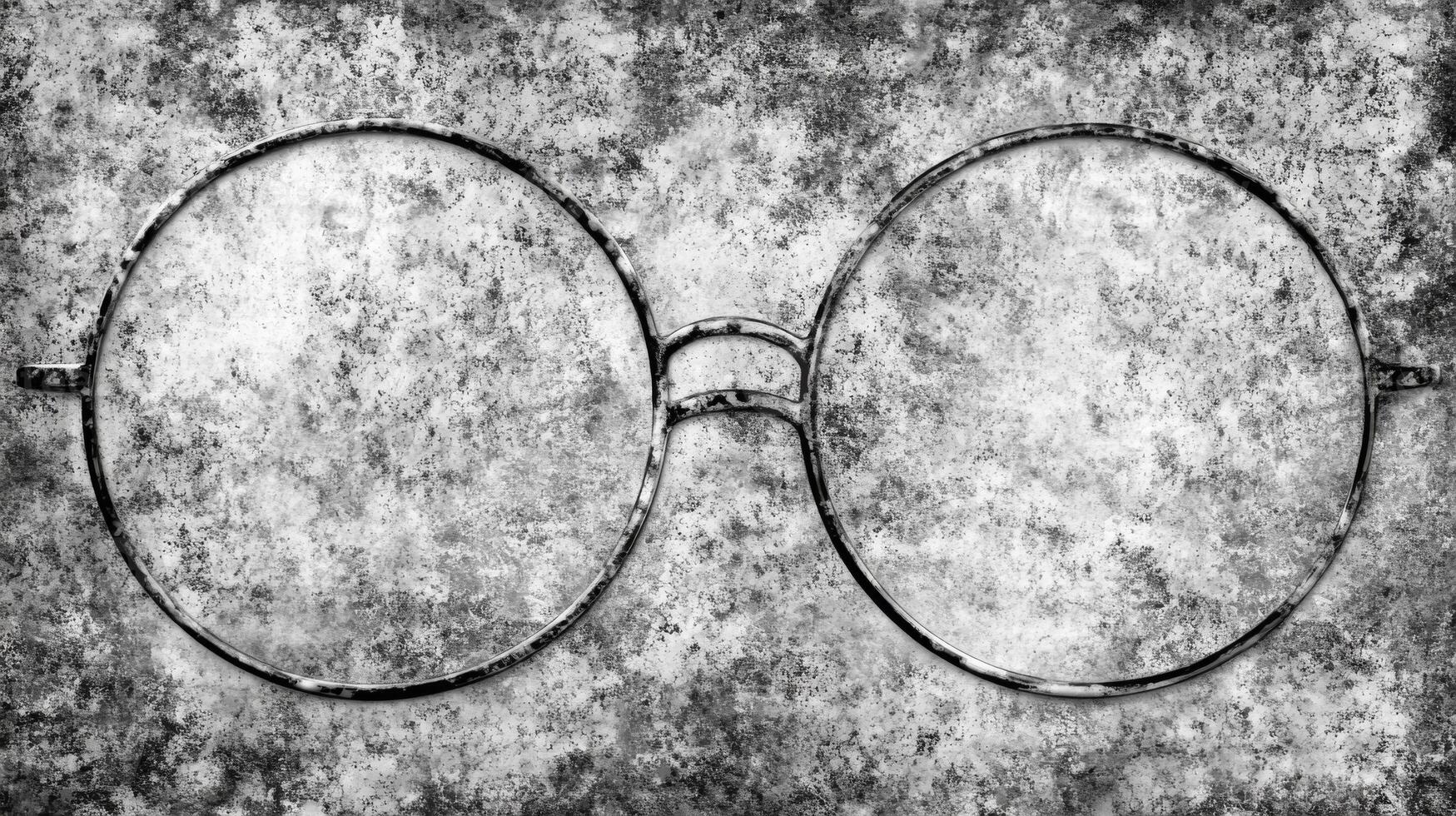 a pair of glasses on a grungy wall photo
