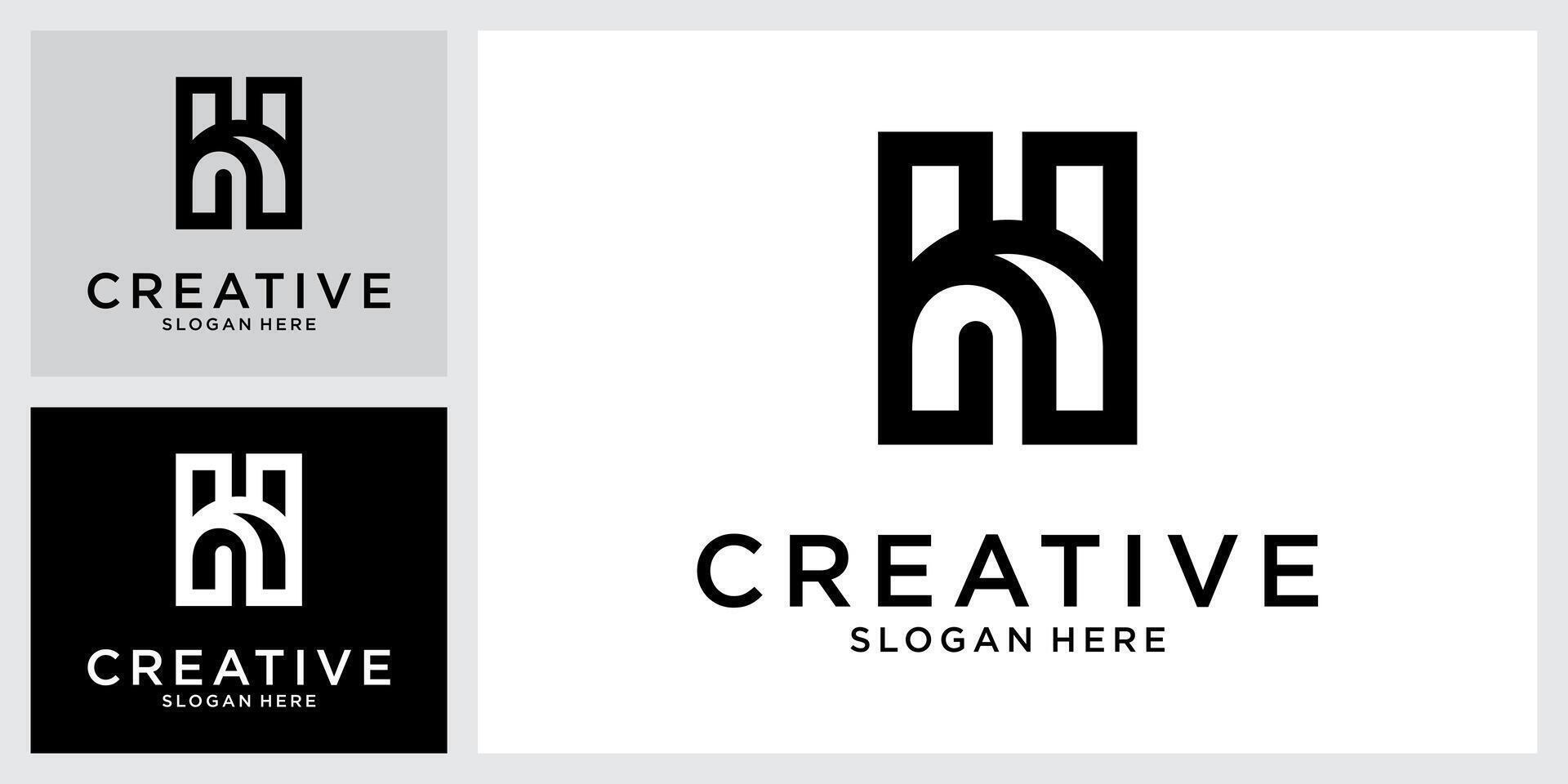 H or HH initial letter logo design vecto vector