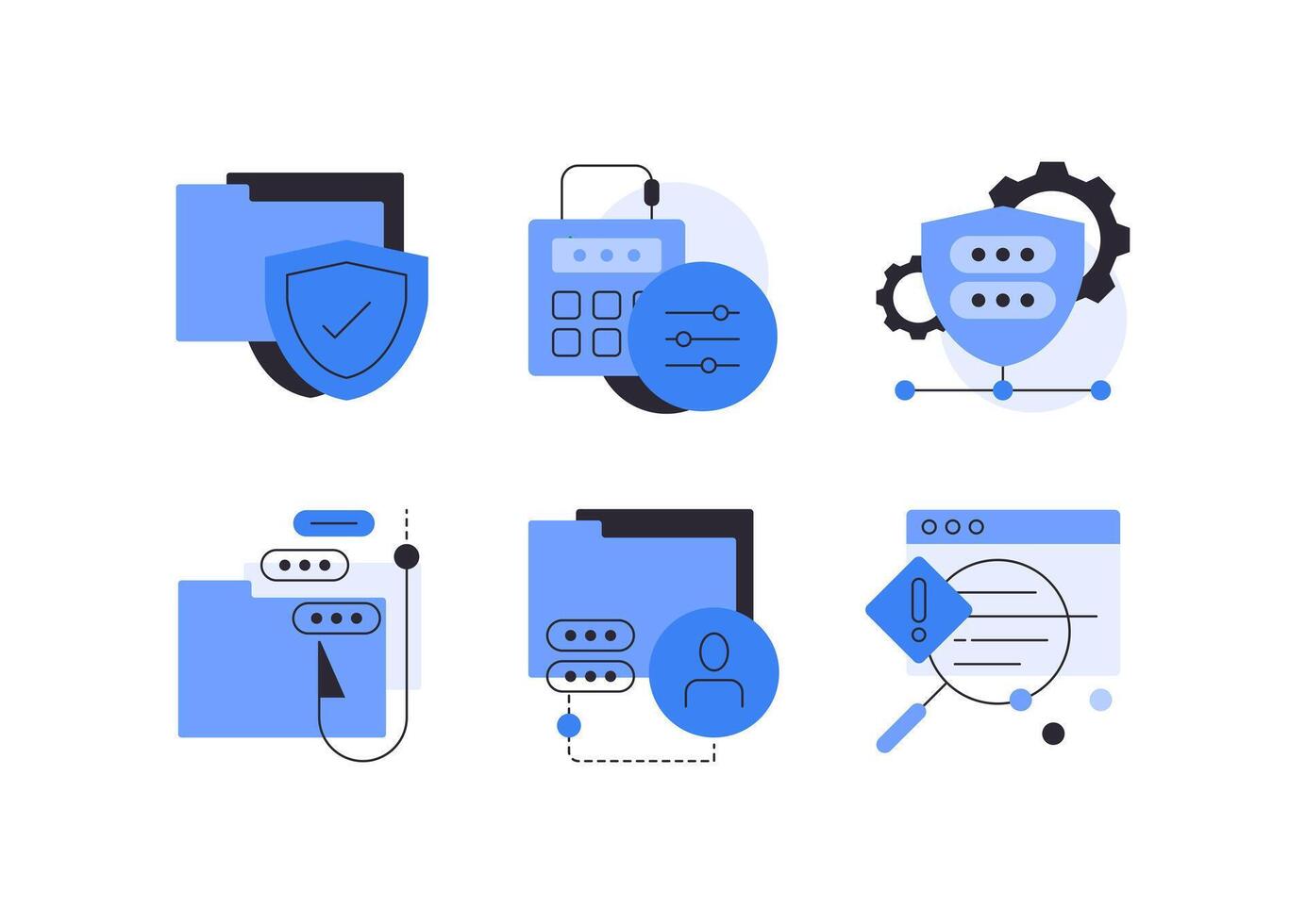 Cyber security. Scam and phishing. Flat illustration vector