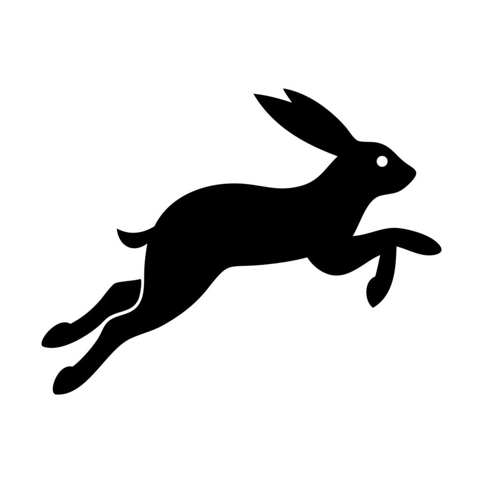 Graceful Bunny Silhouette Black Rabbit in Design vector