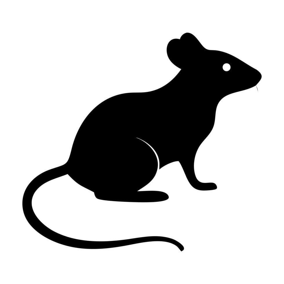 Mischievous Mouse Black Silhouette in Form vector
