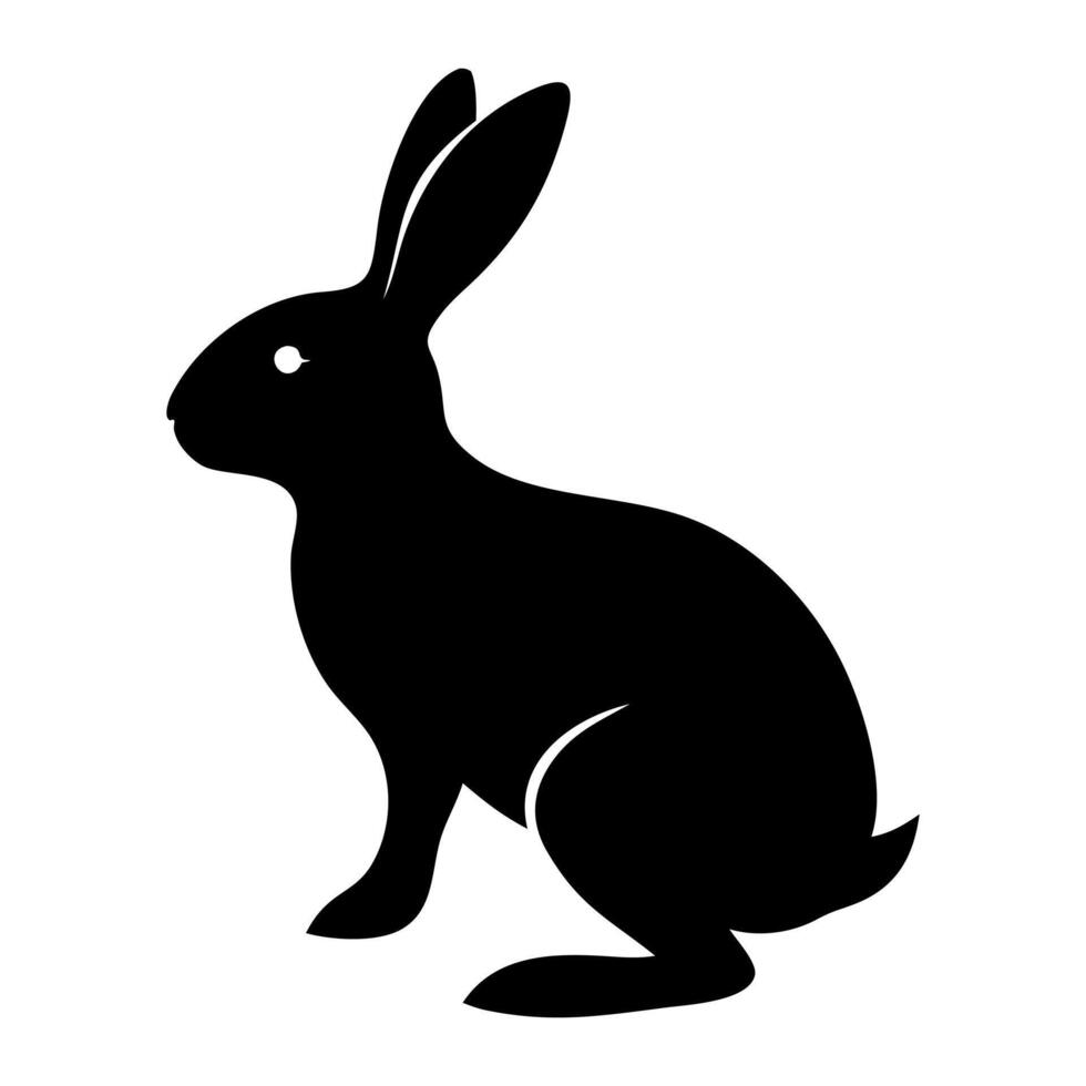 Playful Black Rabbit Silhouette in Style vector