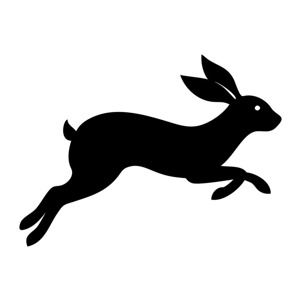 Bold Black Rabbit Silhouette Cute Design vector