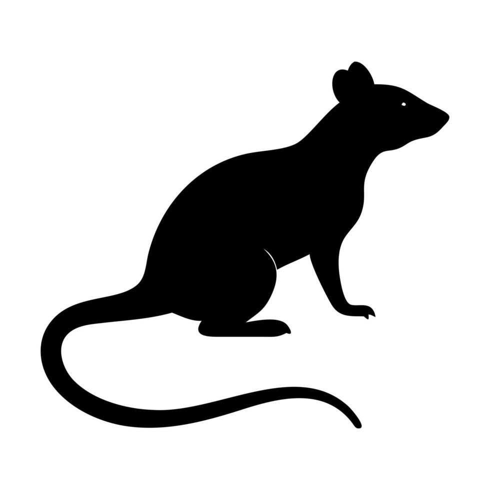 Elegant Mouse Silhouette Art on White Background vector
