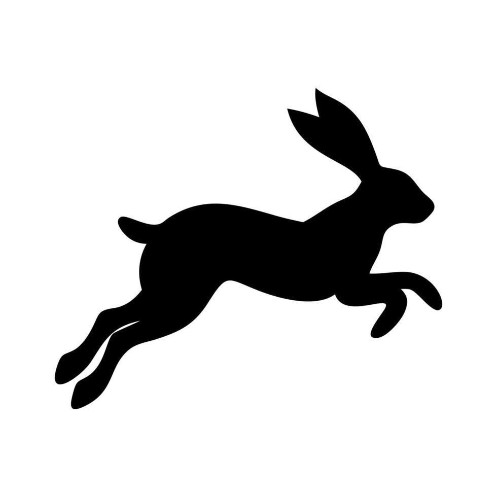 Sweet Rabbit Silhouette Black Bunny in Art vector