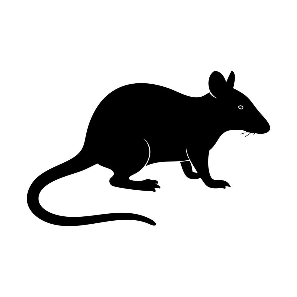 Whimsical Mouse Outline Silhouette Art vector