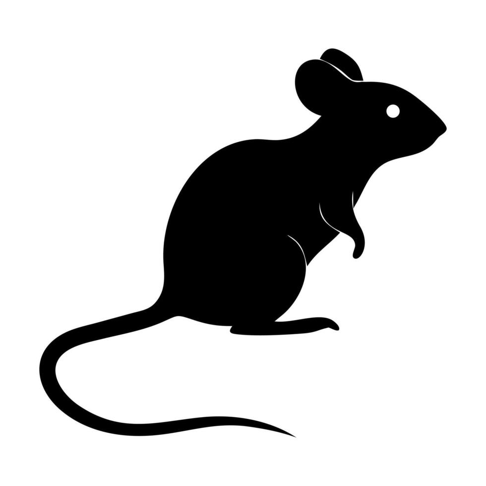 Silent Scurry Mouse Silhouette in Style vector