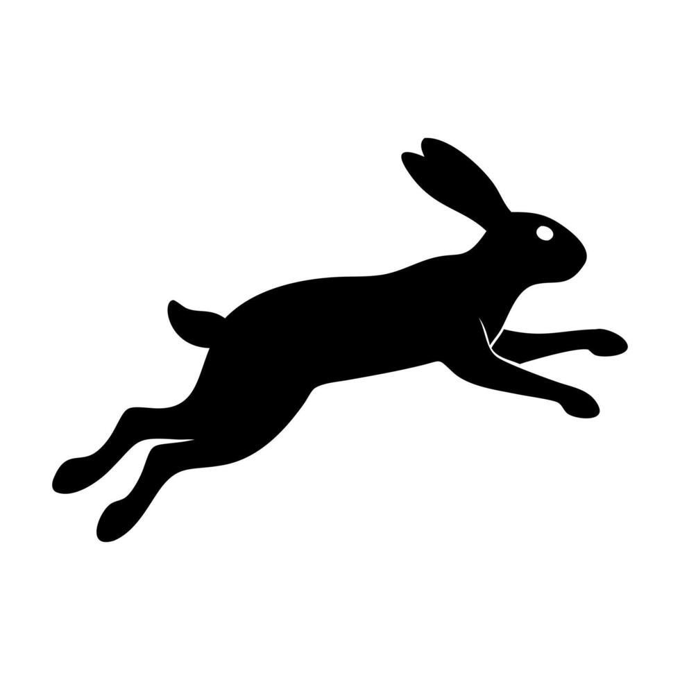 Charming Black Bunny Silhouette in Style vector