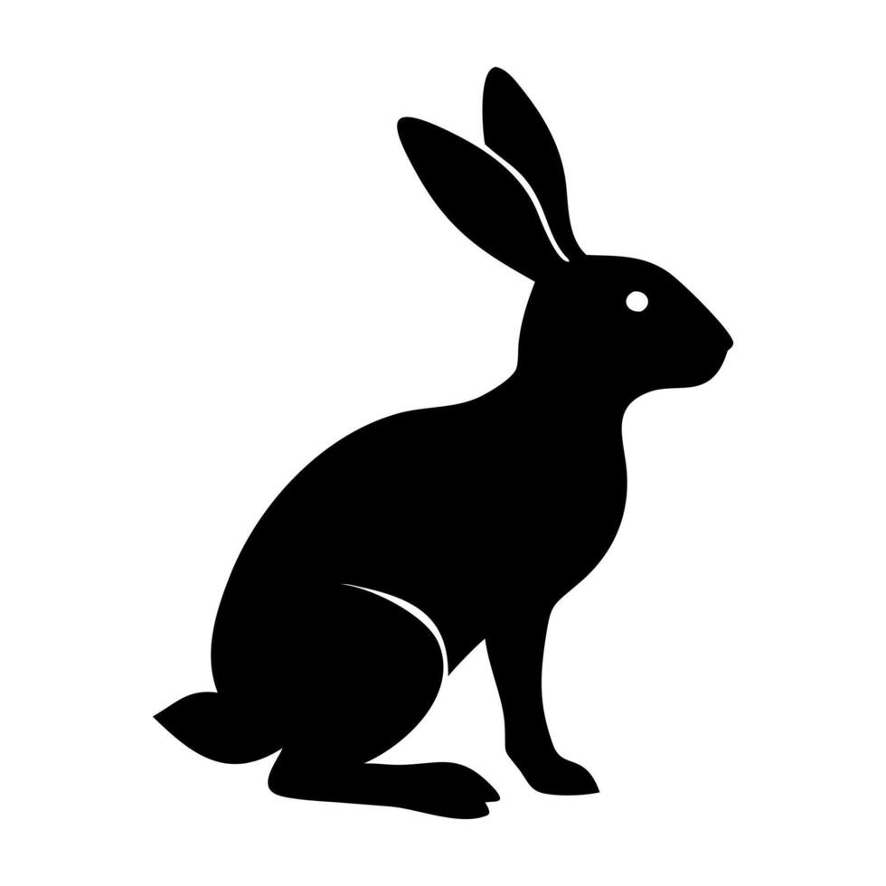 Elegant Bunny Silhouette Black Rabbit in Form vector