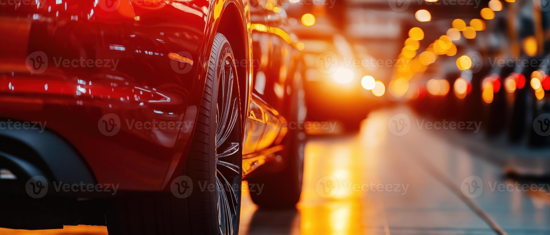 Automated Quality Control Robots Examining Luxury Vehicle in Modern Factory Setting photo