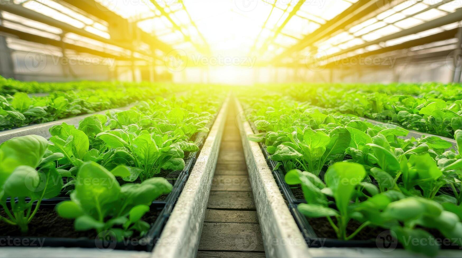 Futuristic Greenhouse with Automated Irrigation System photo